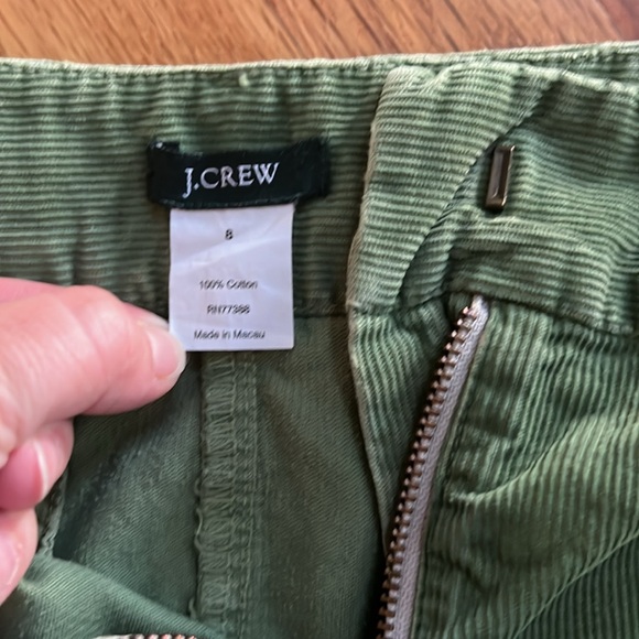 J. Crew Corduroy 4-Pocket Green Skirt, Size 8 - Picture 2 of 8